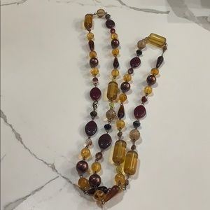 Glass & crystal long necklace from Prague